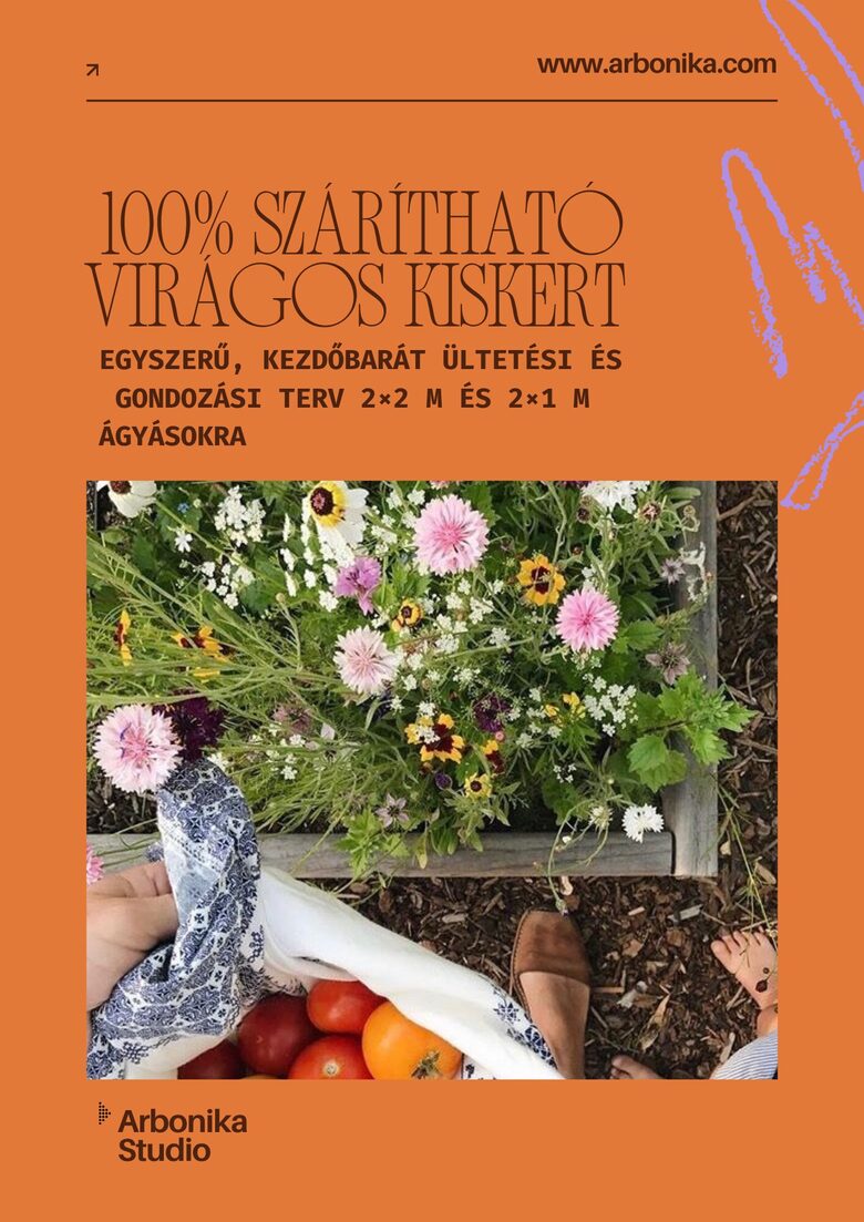 100% Szárítható Virágos Kiskert : Kezdőbarát ültetési és gondozási terv (PDF, 2×2 m és 2×1 m)
